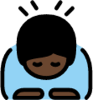 person bowing: dark skin tone emoji