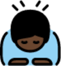 person bowing: dark skin tone emoji