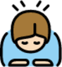 person bowing: light skin tone emoji