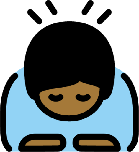 person bowing: medium-dark skin tone emoji
