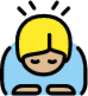 person bowing: medium-light skin tone emoji