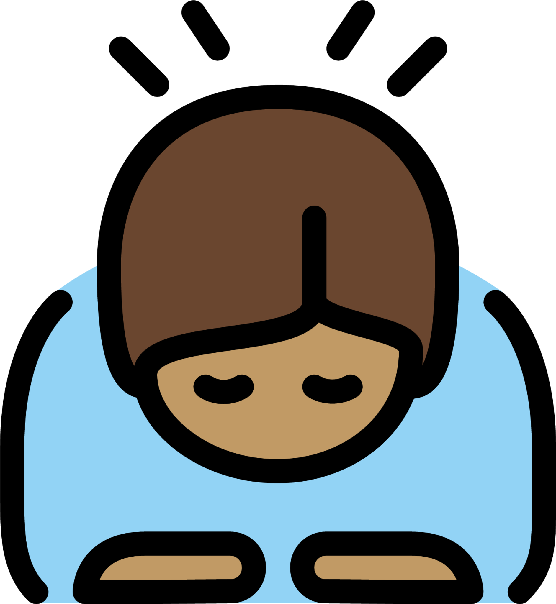 person bowing: medium skin tone emoji