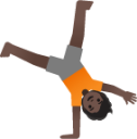 person cartwheeling: dark skin tone emoji