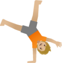 person cartwheeling: medium-light skin tone emoji