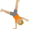 person cartwheeling: medium-light skin tone emoji