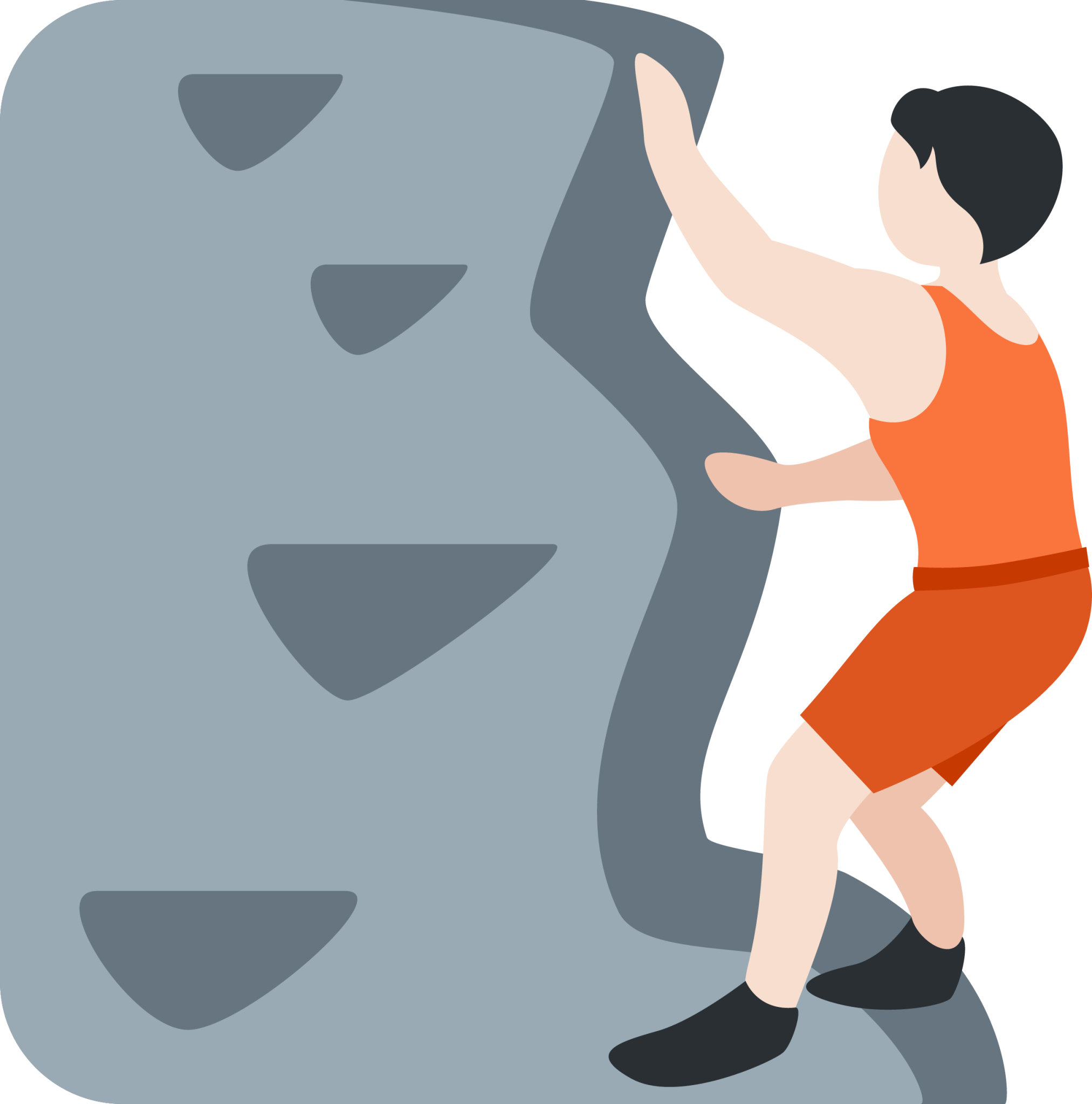 person climbing: light skin tone emoji