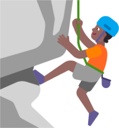 person climbing medium dark emoji