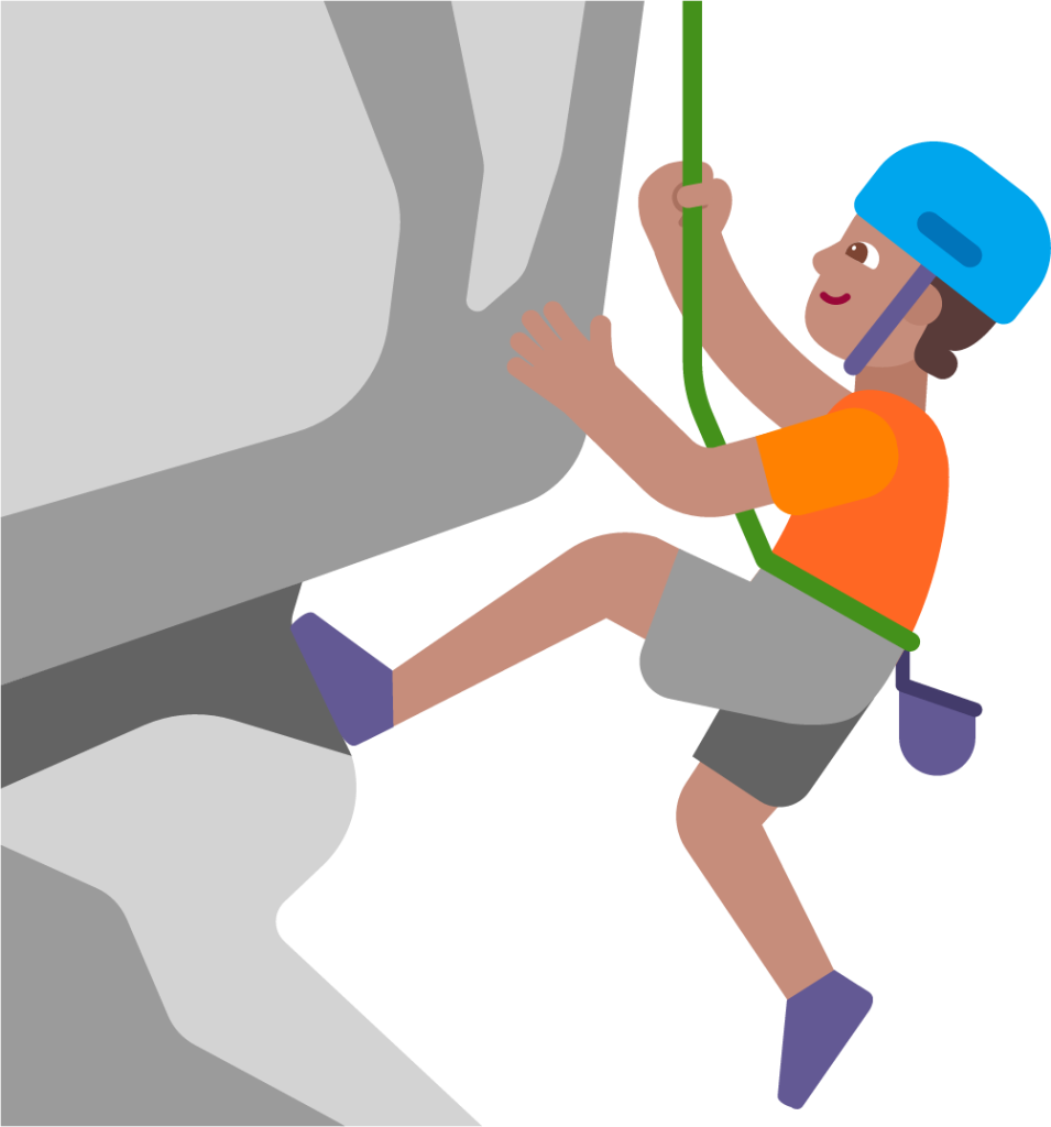 person climbing medium emoji