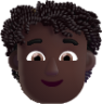 person curly hair dark emoji