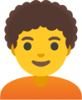 person: curly hair emoji