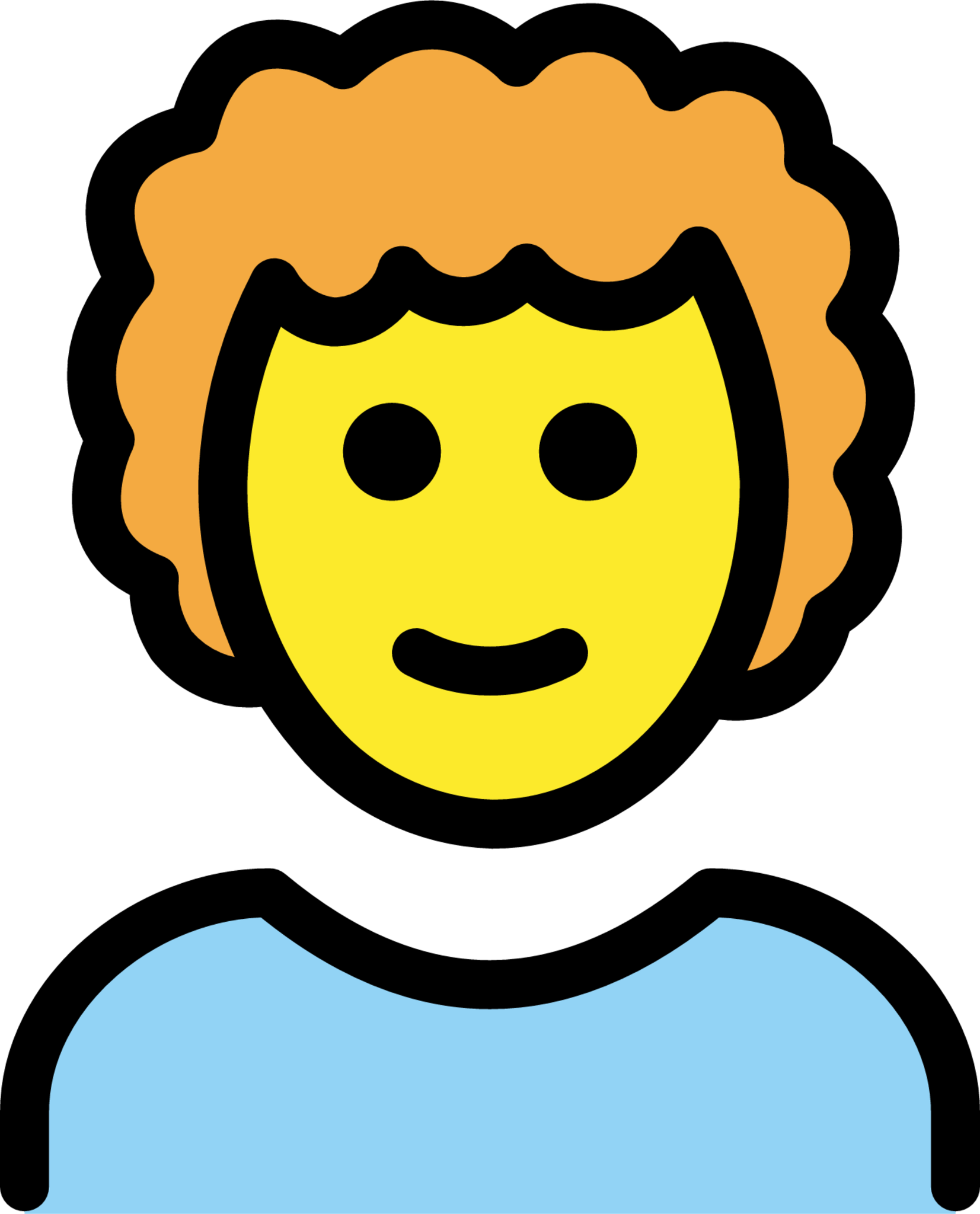 person: curly hair emoji