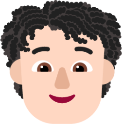 person curly hair light emoji