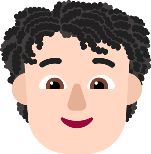 person curly hair light emoji