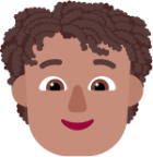 person curly hair medium emoji