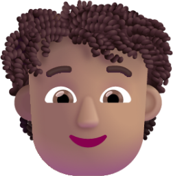 person curly hair medium emoji