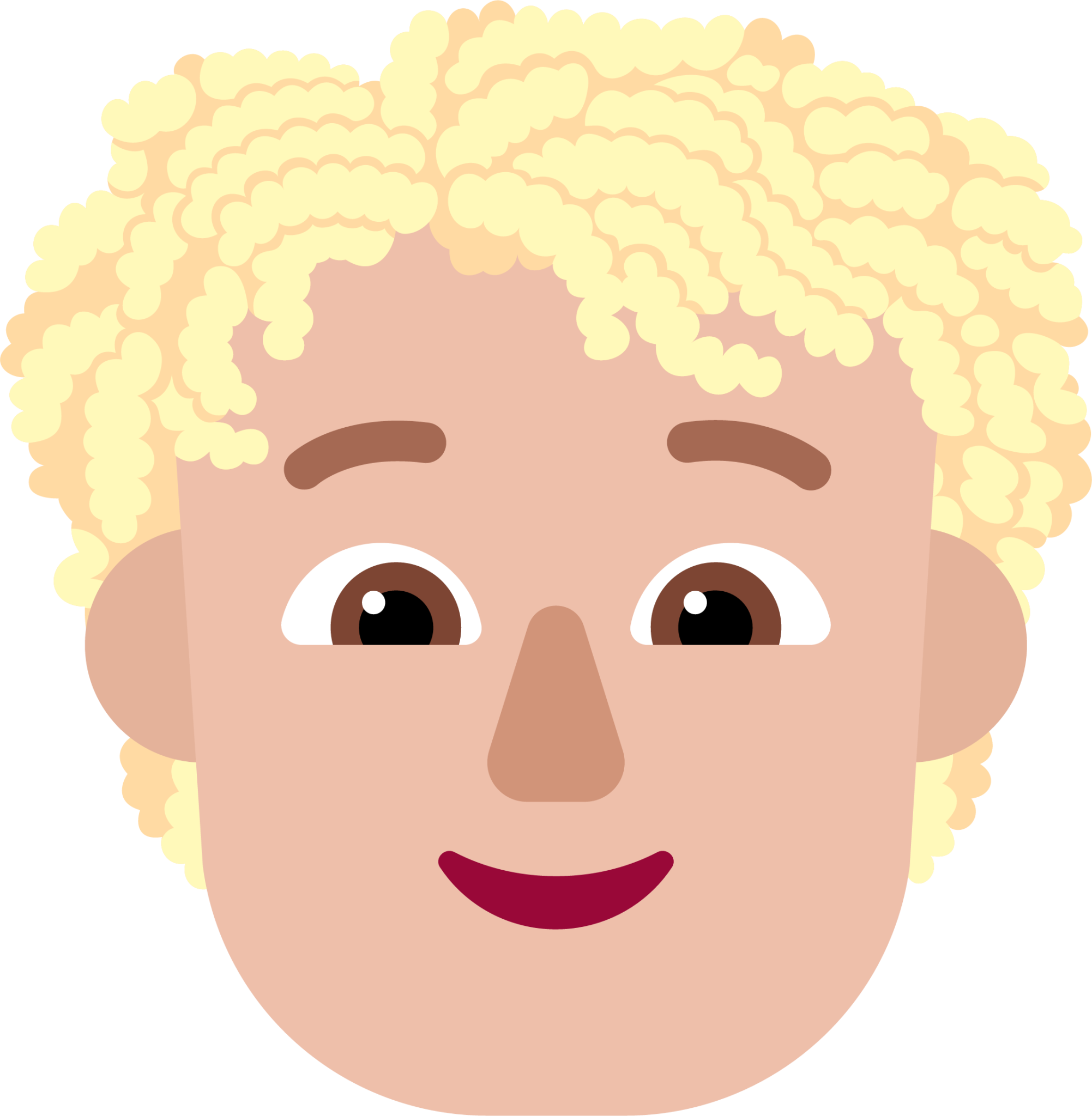 person curly hair medium light emoji