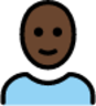 person: dark skin tone, bald emoji