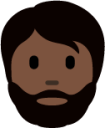 person: dark skin tone, beard emoji
