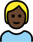 person: dark skin tone, blond hair emoji