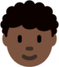 person: dark skin tone, curly hair emoji