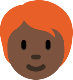 person: dark skin tone, red hair emoji