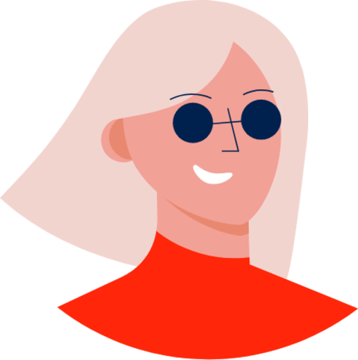 person dark sun glasses red shirt illustration