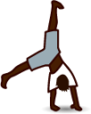 person doing cartwheel (black) emoji