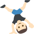person doing cartwheel tone 1 emoji