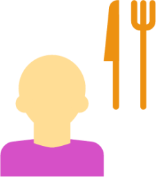 person eat fork knife icon