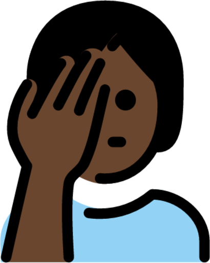 person facepalming: dark skin tone emoji