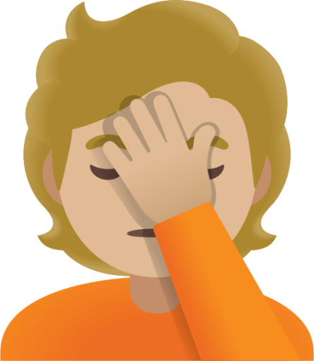 person facepalming: medium-light skin tone emoji