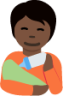 person feeding baby: dark skin tone emoji