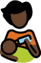 person feeding baby: dark skin tone emoji