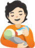 person feeding baby: light skin tone emoji