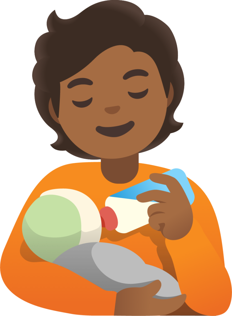 person feeding baby: medium-dark skin tone emoji