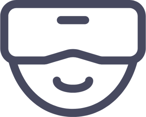 person front view vr virtual reality icon