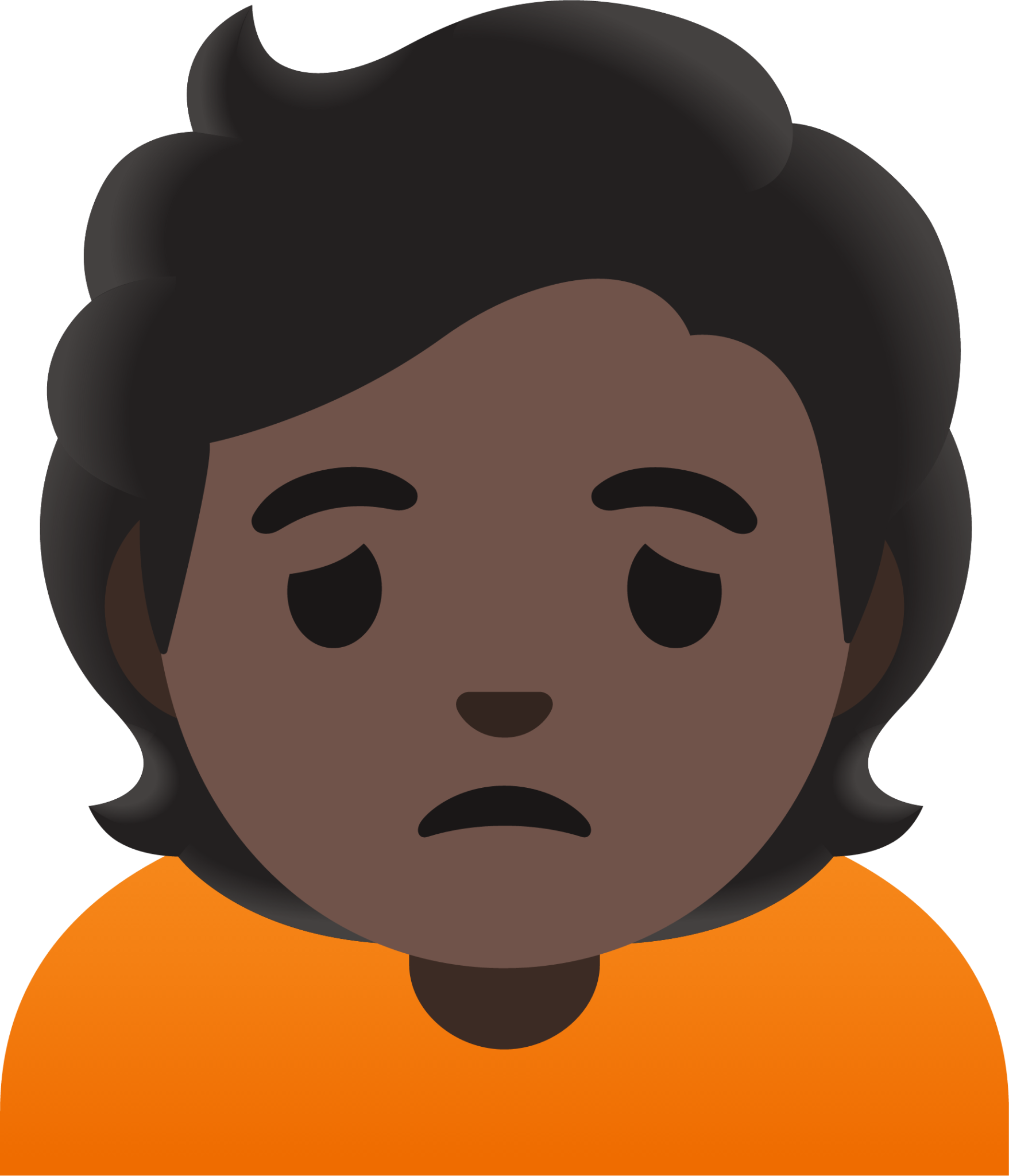person frowning: dark skin tone emoji