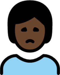 person frowning: dark skin tone emoji