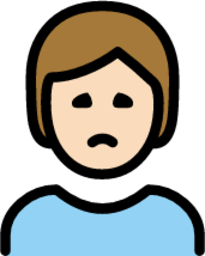 person frowning: light skin tone emoji
