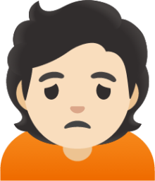 person frowning: light skin tone emoji