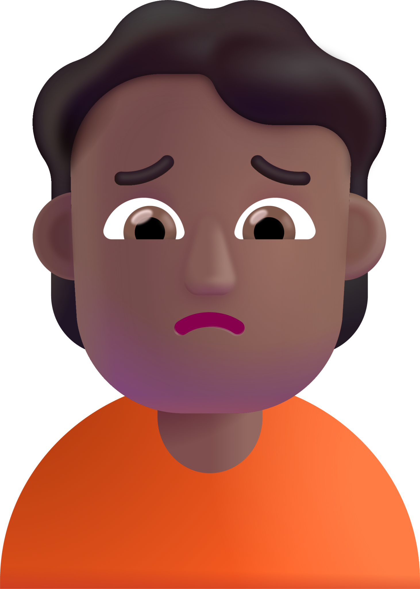 person frowning medium dark emoji