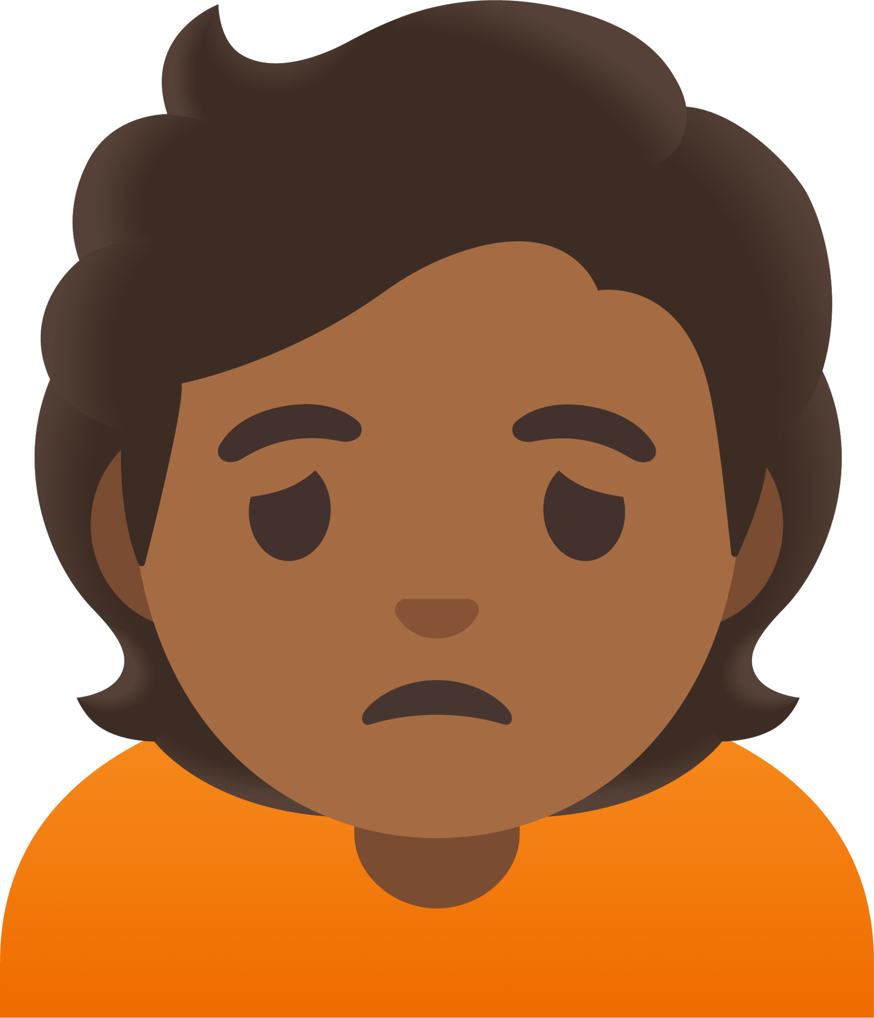 person frowning: medium-dark skin tone emoji