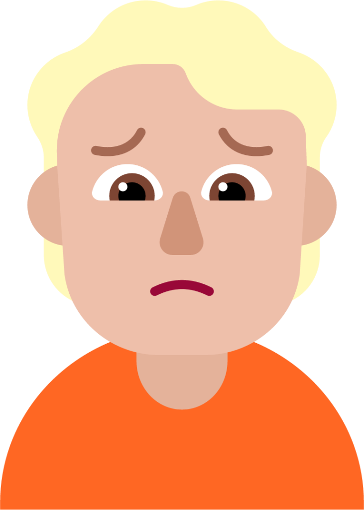 person frowning medium light emoji