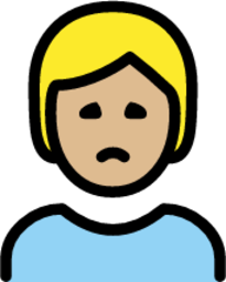 person frowning: medium-light skin tone emoji