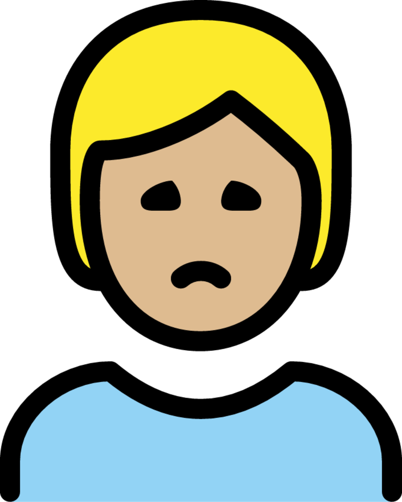 person frowning: medium-light skin tone emoji