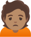 person frowning: medium skin tone emoji
