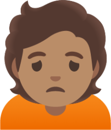 person frowning: medium skin tone emoji