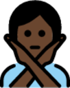 person gesturing NO: dark skin tone emoji