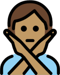 person gesturing NO: medium skin tone emoji