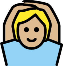 person gesturing OK: medium-light skin tone emoji